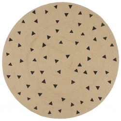 Sonata Ръчно тъкан килим от юта, принт триъгълници, 150 см - Килими и Подови настилки