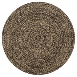 Sonata Ръчно тъкан килим от юта, черен и естествен цвят, 90 см - Дневна