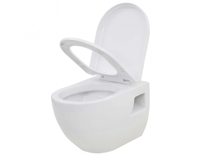 Sonata Окачена тоалетна чиния, със скрито казанче, керамична, бяла -