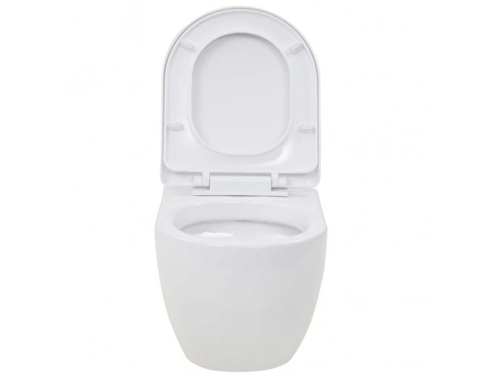 Sonata Окачена тоалетна чиния, със скрито казанче, керамична, бяла -