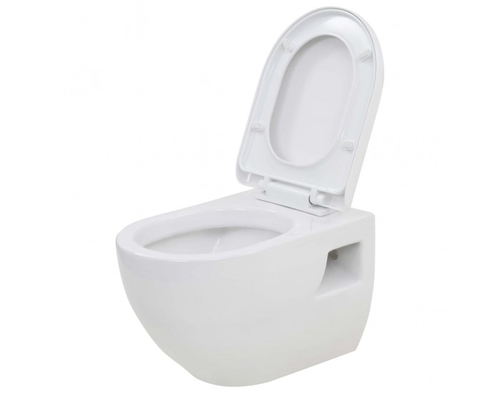 Sonata Окачена тоалетна чиния, със скрито казанче, керамична, бяла -