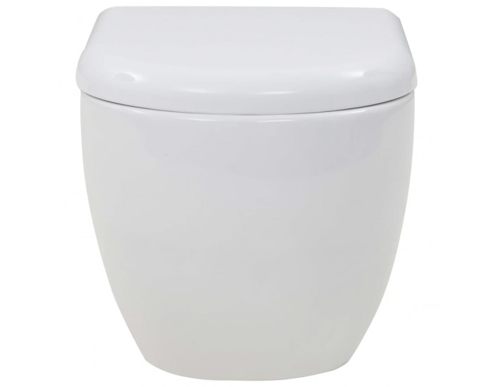 Sonata Окачена тоалетна чиния, със скрито казанче, керамична, бяла -