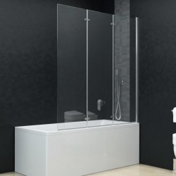 Sonata Сгъваем душ параван, 3 панела, ESG стъкло, 130x138 см - Продукти за баня и WC