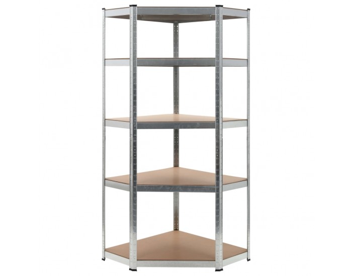 Sonata Стелаж за съхранение, сребрист, 75x75x180 см, стомана и МДФ - Sonata Стелаж за съхранение, сребрист, 75x75x180 см, стомана и МДФ -