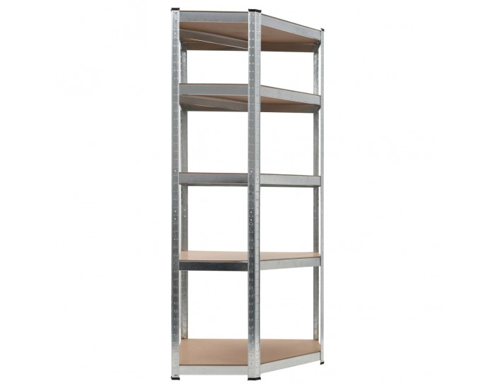 Sonata Стелаж за съхранение, сребрист, 75x75x180 см, стомана и МДФ - Sonata Стелаж за съхранение, сребрист, 75x75x180 см, стомана и МДФ -