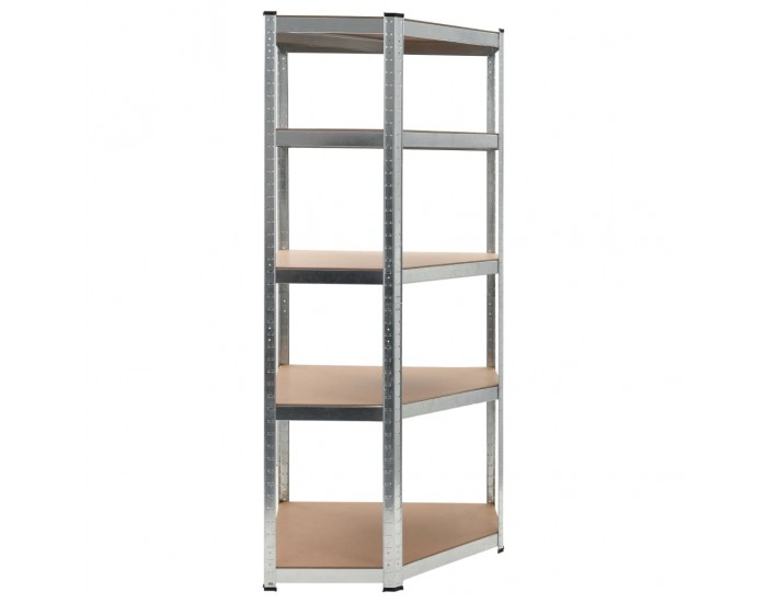 Sonata Стелаж за съхранение, сребрист, 75x75x180 см, стомана и МДФ - Sonata Стелаж за съхранение, сребрист, 75x75x180 см, стомана и МДФ -