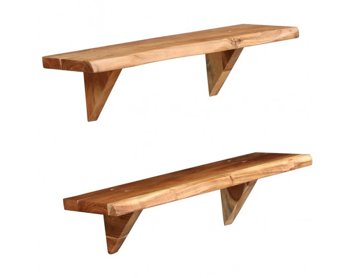Sonata Рафтове за стена, 2 бр, 60x20x16 см, акация масив - Sonata Рафтове за стена, 2 бр, 60x20x16 см, акация масив -