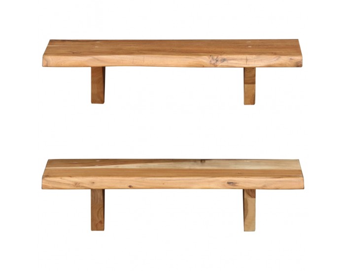 Sonata Рафтове за стена, 2 бр, 60x20x16 см, акация масив - Sonata Рафтове за стена, 2 бр, 60x20x16 см, акация масив -