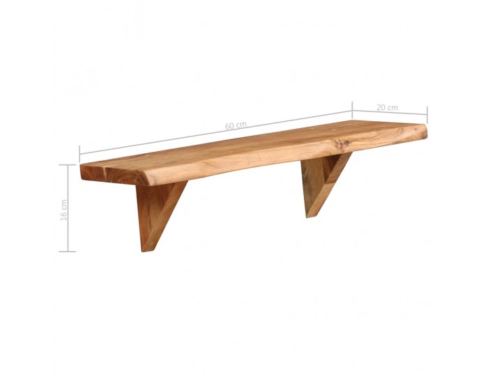 Sonata Рафтове за стена, 2 бр, 60x20x16 см, акация масив - Sonata Рафтове за стена, 2 бр, 60x20x16 см, акация масив -
