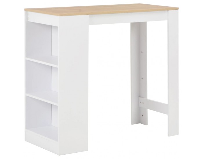Sonata H Бар маса с рафт, бяла, 110x50x103 см