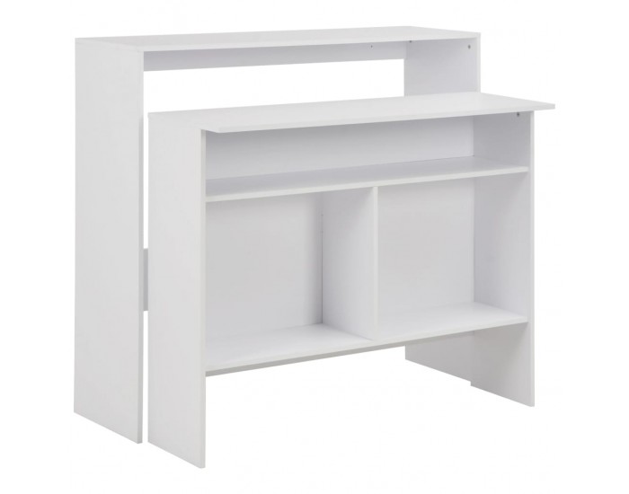 Sonata H Бар маса с 2 плота, бяла, 130x40x120 см