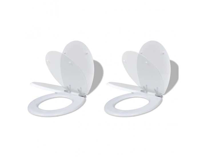 Sonata Тоалетни седалки с плавно затваряне, 2 бр, МДФ, бели -