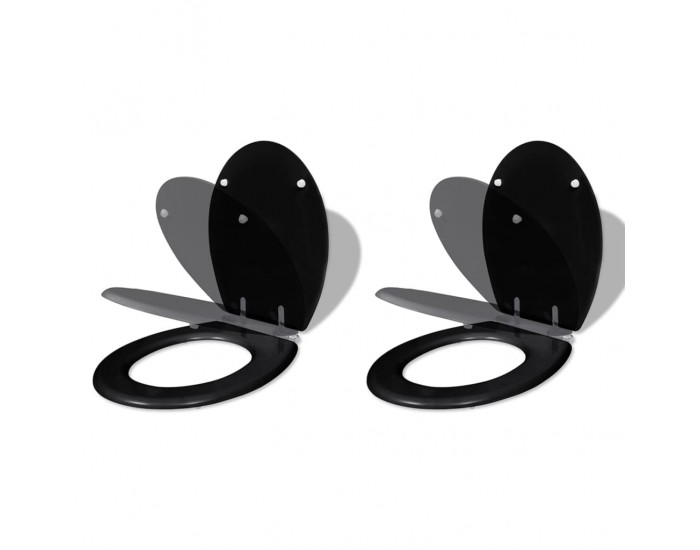 Sonata Тоалетни седалки с плавно затваряне, 2 бр, МДФ, черни -