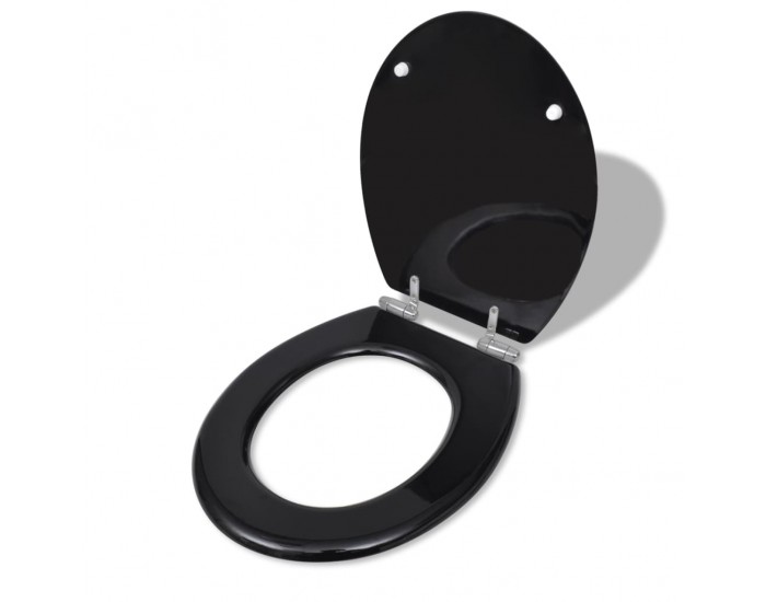 Sonata Тоалетни седалки с плавно затваряне, 2 бр, МДФ, черни -