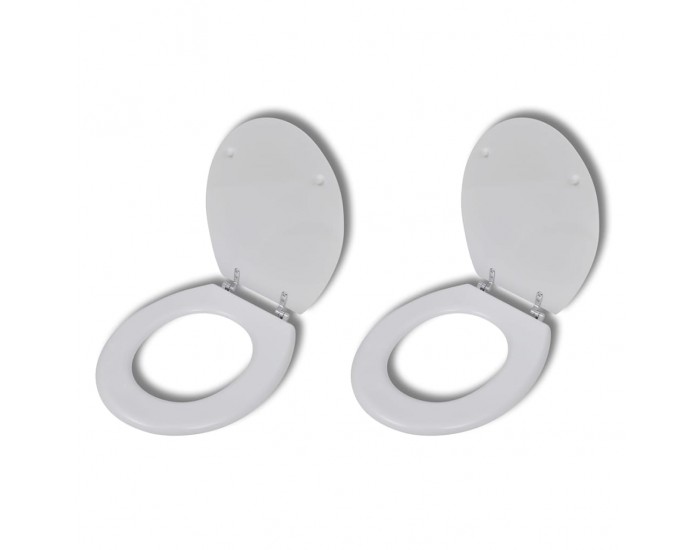 Sonata Тоалетни седалки с нормално затваряне, 2 бр, МДФ, бели -