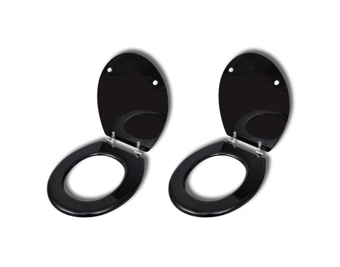 Sonata Тоалетни седалки с нормално затваряне, 2 бр, МДФ, черни -