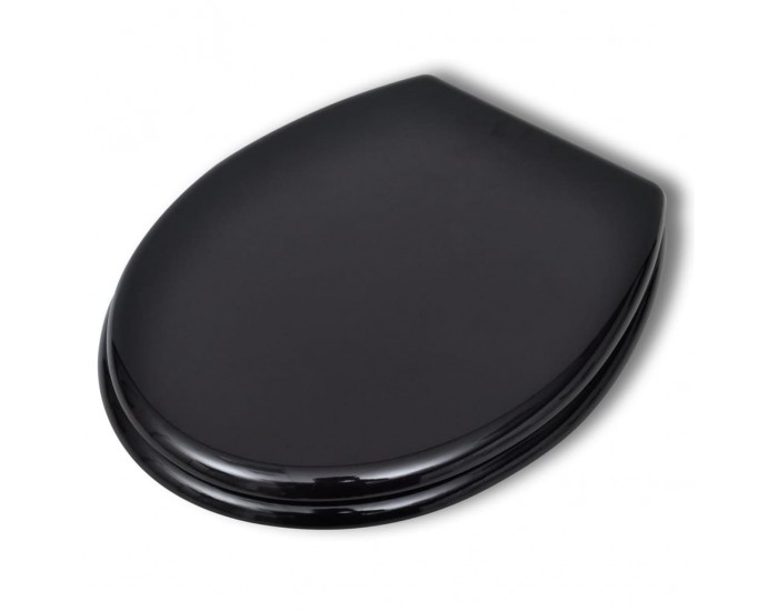 Sonata Тоалетни седалки с нормално затваряне, 2 бр, МДФ, черни -