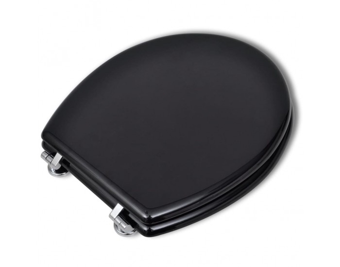 Sonata Тоалетни седалки с нормално затваряне, 2 бр, МДФ, черни -