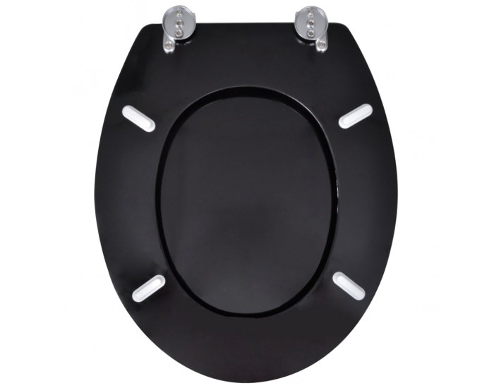 Sonata Тоалетни седалки с нормално затваряне, 2 бр, МДФ, черни -