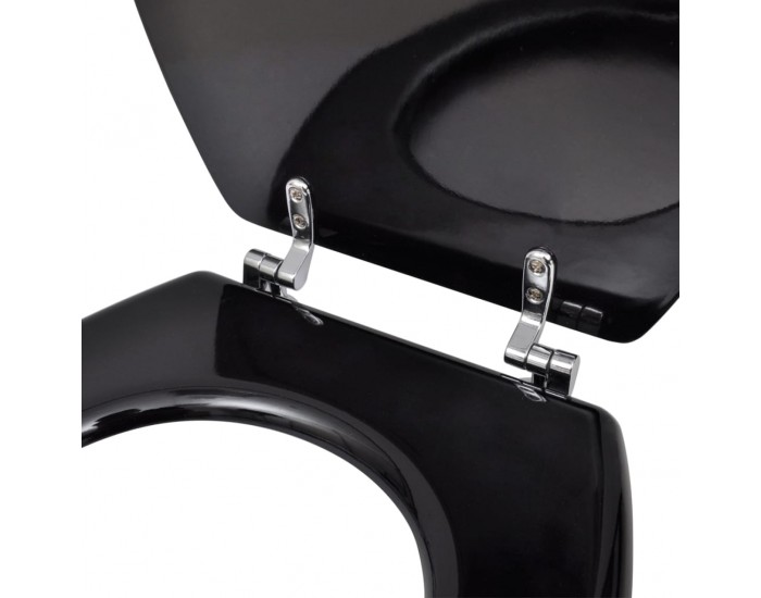 Sonata Тоалетни седалки с нормално затваряне, 2 бр, МДФ, черни -