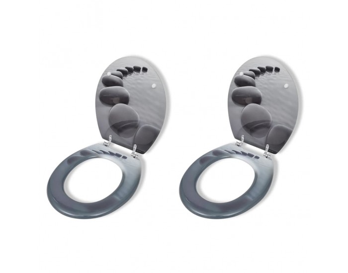 Sonata Тоалетни седалки с нормално затваряне, 2 бр, МДФ, камъни -