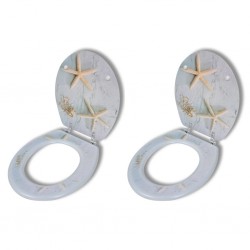 Sonata Тоалетни седалки с нормално затваряне, 2 бр, МДФ, морска звезда - Продукти за баня и WC