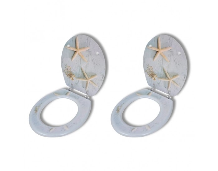 Sonata Тоалетни седалки с нормално затваряне, 2 бр, МДФ, морска звезда -