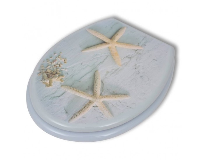 Sonata Тоалетни седалки с нормално затваряне, 2 бр, МДФ, морска звезда -