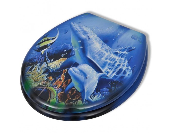 Sonata Тоалетни седалки с нормално затваряне, 2 бр, МДФ, делфини -