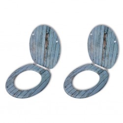 Sonata Тоалетни седалки с нормално затваряне, 2 бр, МДФ, старо дърво - Продукти за баня и WC