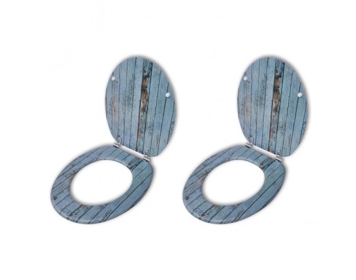 Sonata Тоалетни седалки с нормално затваряне, 2 бр, МДФ, старо дърво -