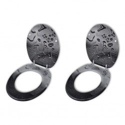 Sonata Тоалетни седалки с нормално затваряне, 2 бр, МДФ, вода - Продукти за баня и WC