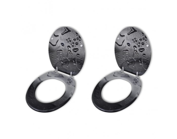 Sonata Тоалетни седалки с нормално затваряне, 2 бр, МДФ, вода -