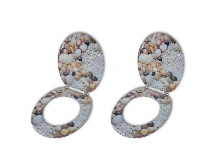 Sonata Тоалетни седалки с нормално затваряне, 2 бр, МДФ, камъчета -