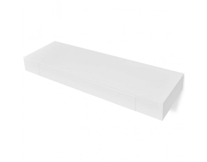 Sonata Окачени стенни рафтове с чекмеджета, 2 бр, бели, 80 см -