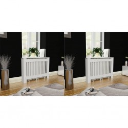 Sonata Паравани за радиатори, 2 бр, бели, MDF, 112 см - Продукти за баня и WC
