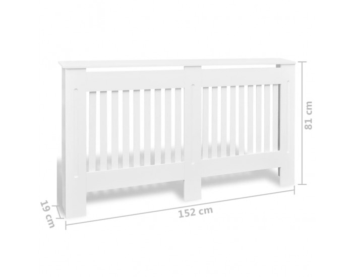 Sonata Паравани за радиатори, 2 бр, бели, MDF, 152 см -