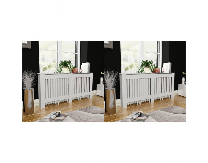 Sonata Паравани за радиатори, 2 бр, бели, MDF, 172 см -