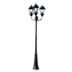 Градинска лампа "Brighton", 3 фенера, 230 см, тъмнозелена/черна - Външно осветление