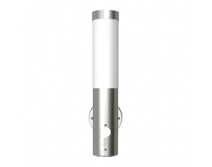 Sonata Стенна градинска лампа със сензор, неръждаема стомана -