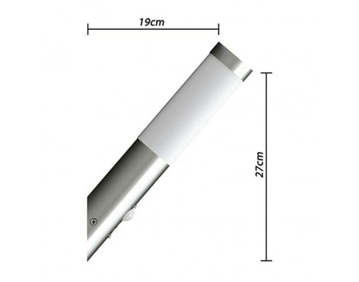 Лампа за стена от неръждаема стомана, водоустойчива, сензор движение -