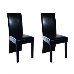 Sonata Трапезни столове, 2 броя, изкуствена кожа, черни - Трапезни столове