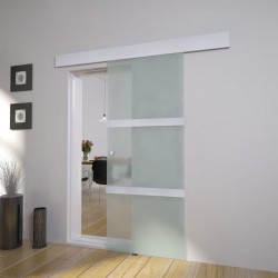 Sonata Плъзгаща врата, алуминий и стъкло, 178 см, сребриста - Бизнес и Промишленост