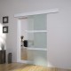 Sonata Плъзгаща врата, алуминий и стъкло, 178 см, сребриста -