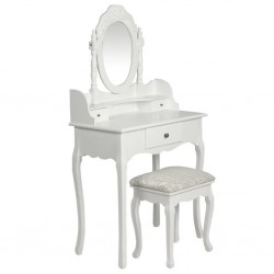 Тоалетка с огледало и табуретка, бяла - Sonata H