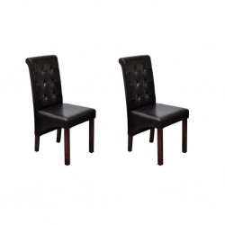 Sonata Трапезни столове, 2 броя, изкуствена кожа, кафяви - Трапезни столове