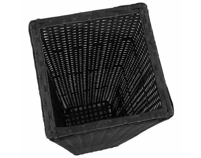 Sonata Градински плантери, 3 бр, полиратан, черни -