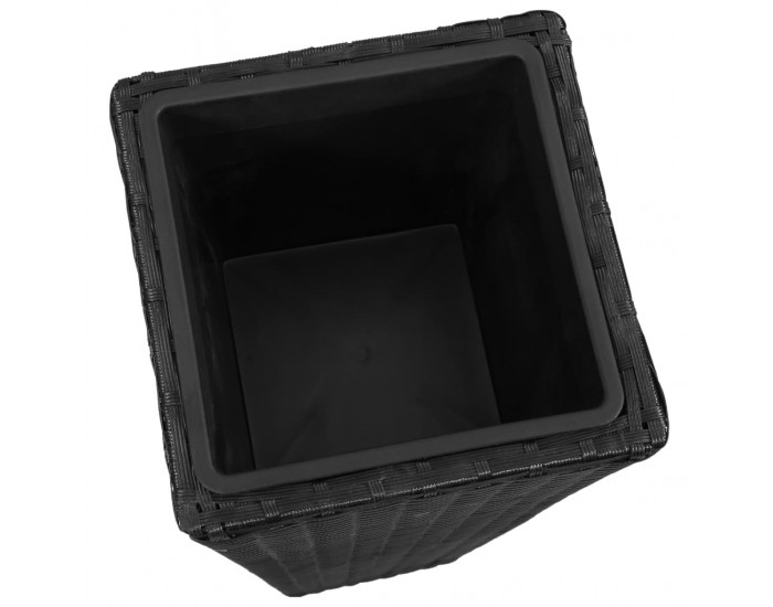 Sonata Градински плантери, 3 бр, полиратан, черни -