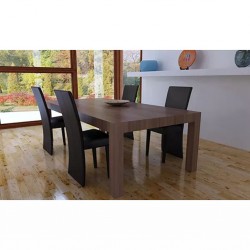 Sonata H Трапезни столове, 4 бр, тъмнокафяви, изкуствена кожа - Трапезни столове
