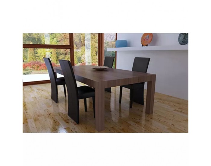 Sonata H Трапезни столове, 4 бр, тъмнокафяви, изкуствена кожа